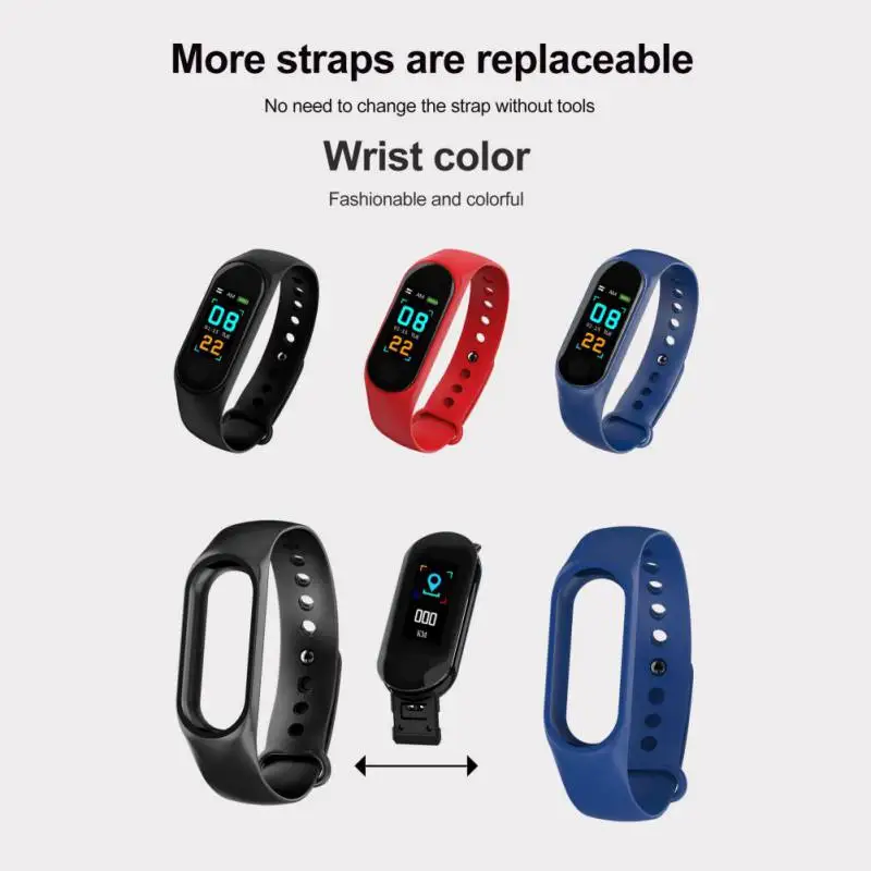 M3 сменный ремешок Фитнес трекер Smart Браслет умный монитор сердечного ритма крови