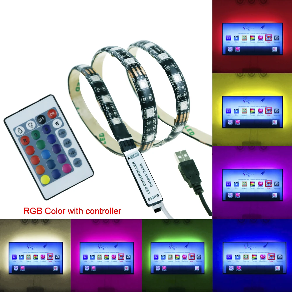 Светодиодная лента водонепроницаемая 5050 USB 5 В 60 светодиодов/м 1 м 2 3 4 м|5050 usb led