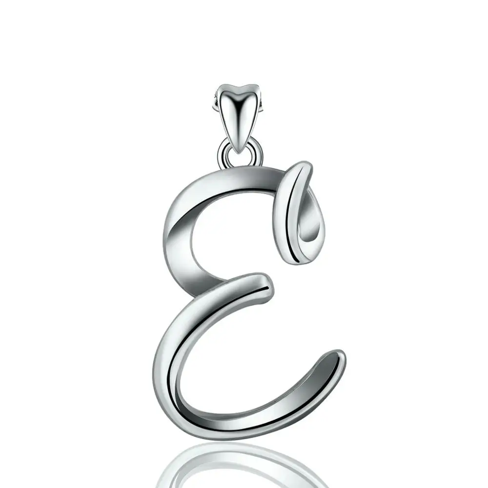 only pendant E EUDORA 925 пробы Серебряное ожерелье с подвеской в виде буквы E& F для женщин и мужчин модное персонализированное серебряное ювелирное изделие подарок CYD109 - Окраска металла: only pendant E