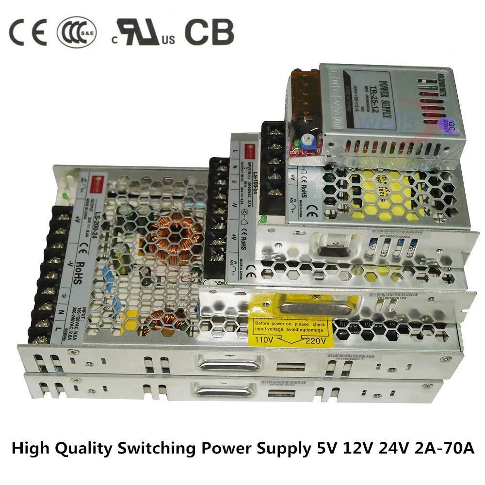 Светодиодный драйвер для 5050 3528 WS2812B светодиодный прокладки AC 110V 220V постоянного