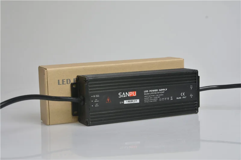 SANPU PFC SMPS AC DC 24V блок питания водонепроницаемый IP67 Светодиодный драйвер питания 24VDC 6A 150W AC/DC трансформатор 24 вольт алюминиевый IP66