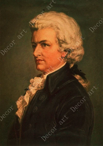 Картина на холсте Wolfgang Amadeus Mozart с изображением музыканта винтажные настенные