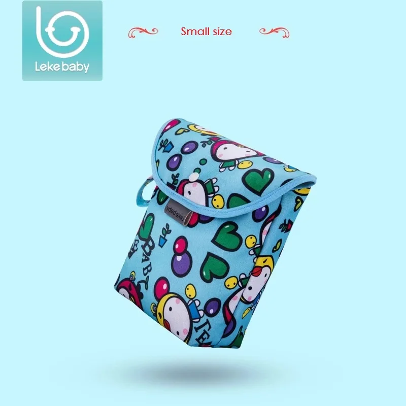 Lekebaby влажная сумка, водонепроницаемая сумка для подгузников для коляски, рюкзак для мамы и дочки, сумки для пеленок, уход за ребенком - Цвет: small blue print