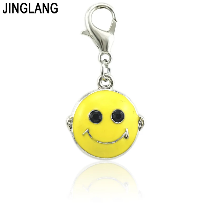 

JINGLANG Oil Drop Charms Smiley face Shape Enamel Pendant Charm Pendants for DIY Bracelet Necklace 12 Pieces