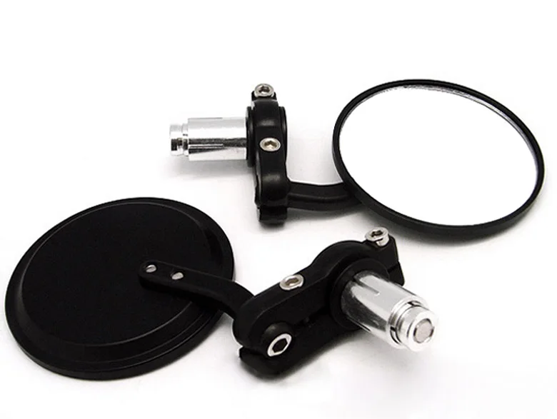 Змеиной Черный Бар Конец Зеркала Раунд 3 &quotвыпуклое Зеркало 7/8&quot для Honda CB 125 350 400