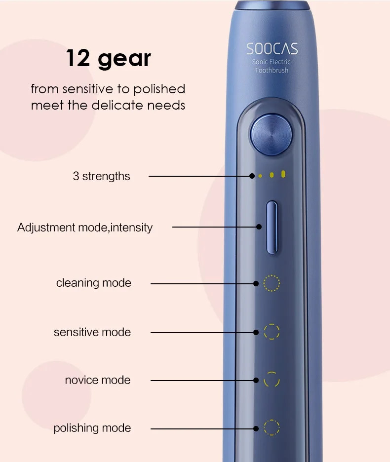 SOOCAS X5 электрическая зубная щетка Xiaomi Mijia зубная щетка ультразвуковая щетка Зубная щетка USB перезаряжаемая NFC умная управляемая автоматическая зубная щетка