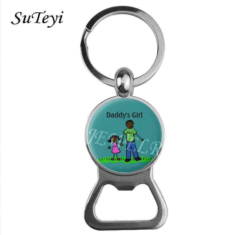 Suteyi I Love My Daddy открывалка для бутылок брелок держатель мода папа письмо стеклянная