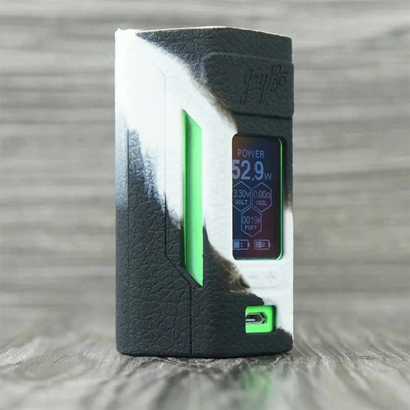 black white Силиконовый чехол для Wismec Reuleaux RX2 20700 TC Mod 200W vape мод резиновый чехол, наклейка на кожу, рукав, вейп ручка, мод щит - Цвет: black white