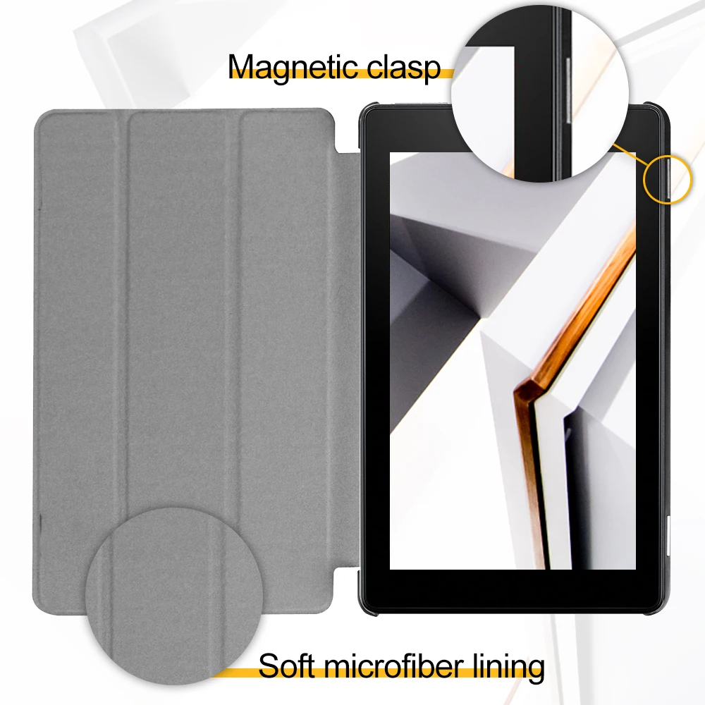 Чехол книжка из искусственной кожи с подставкой для 2017 Amazon новый планшет fire 7 Alexa