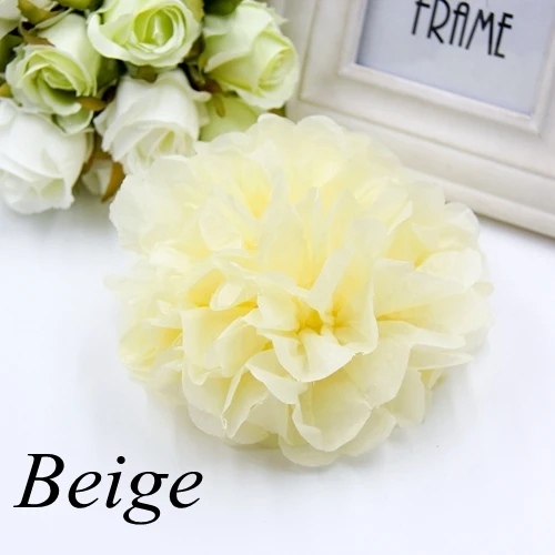 20pcs 4"6''(10/15cm)Tissue Paper Pom Poms Wedding Decorative Props Flower Kissing Pompom Ball for Wedding party home Decoration - Цвет: Бежевый
