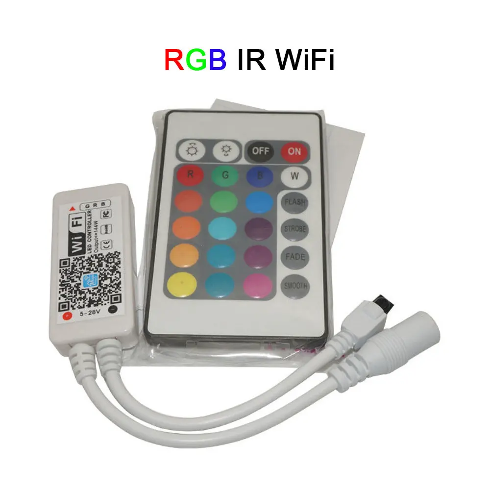 IR RGB WiFi Мини беспроводной wifi светодиодный RGB/RGBW Пульт дистанционного управления RF IOS/Android смартфон для RGBCW/RGBWW RGB Светодиодная лента, DC12-24V - Цвет: IR RGB WiFi