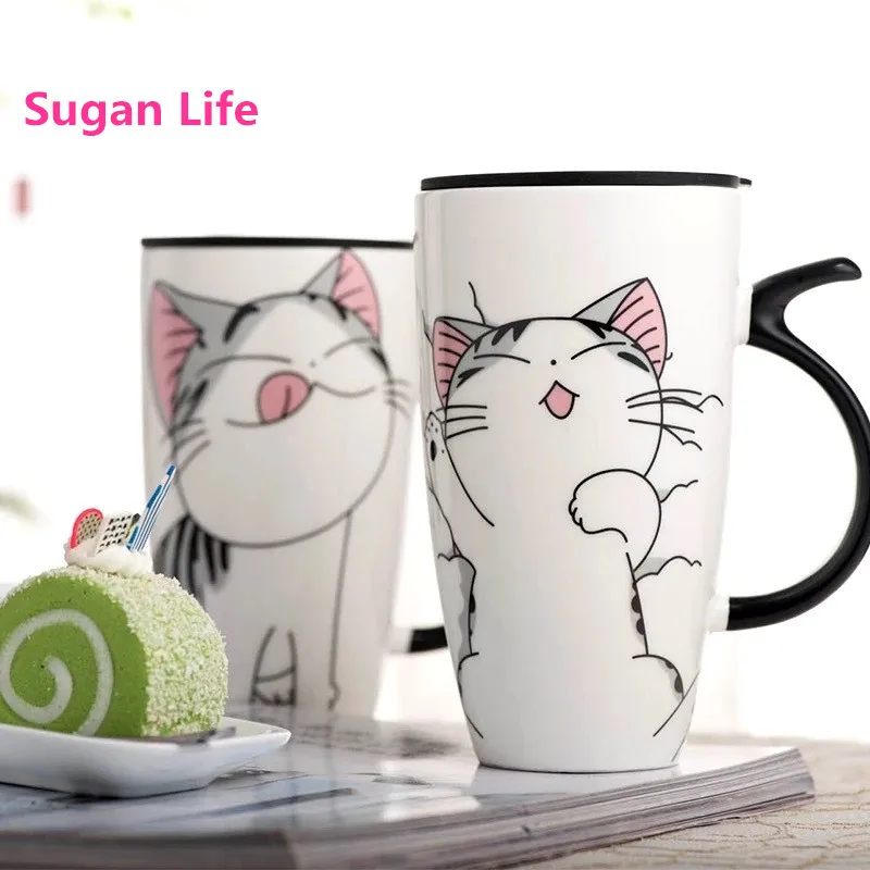 Sugan Life креативная Милая домашняя кружка с изображением кота из мультфильма чашка