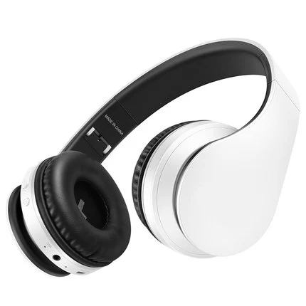 Белый Bluetooth наушники беспроводные наушники стерео бас гарнитура наушники складные спортивные наушники с микрофоном MP3 плеер - Цвет: Белый