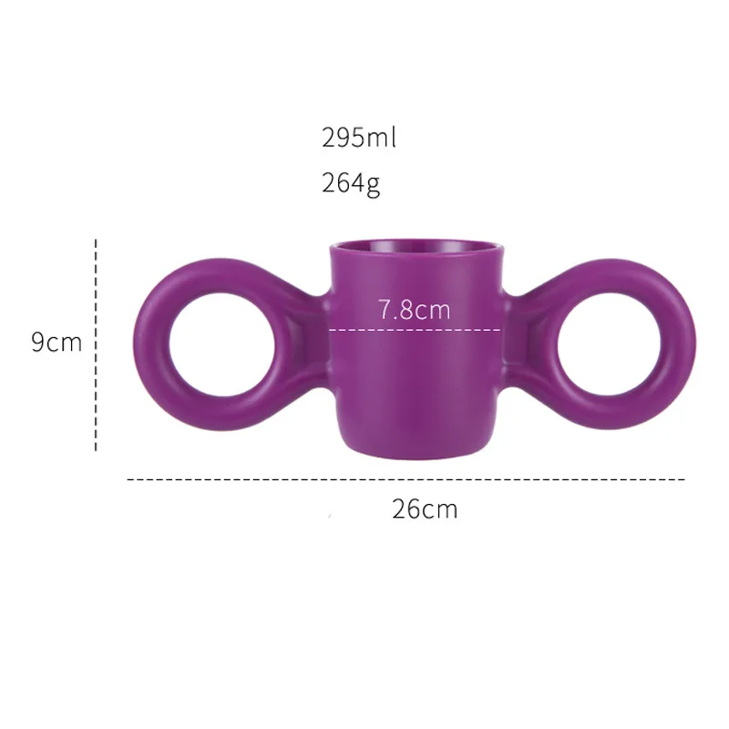 

Pure color Big handle Drinkwar Children Baby cup Environmental Protection Candy Color Study Drink Defence Fall Milk Tea Cup Gift