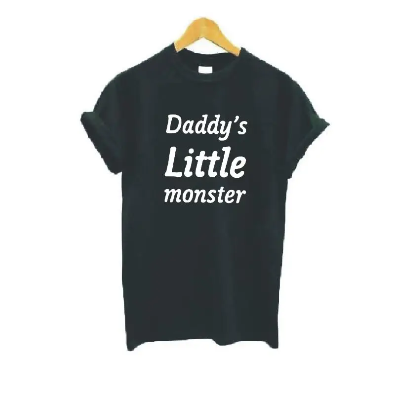 Daddys Little Monster Hipster Streetwear Women T-shirt Short Sleeve Tumblr Funny White Tees Tops Harajuku Letter Tshirts Femme | Женская