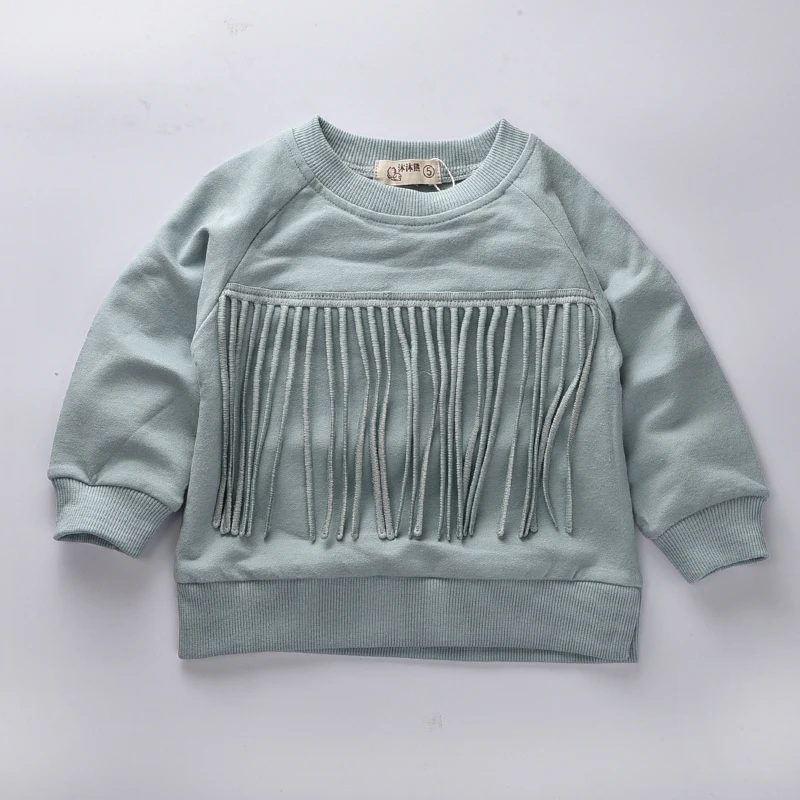 Детская одежда 2016 Осенние футболки для девочек толстовка с длинными рукавами