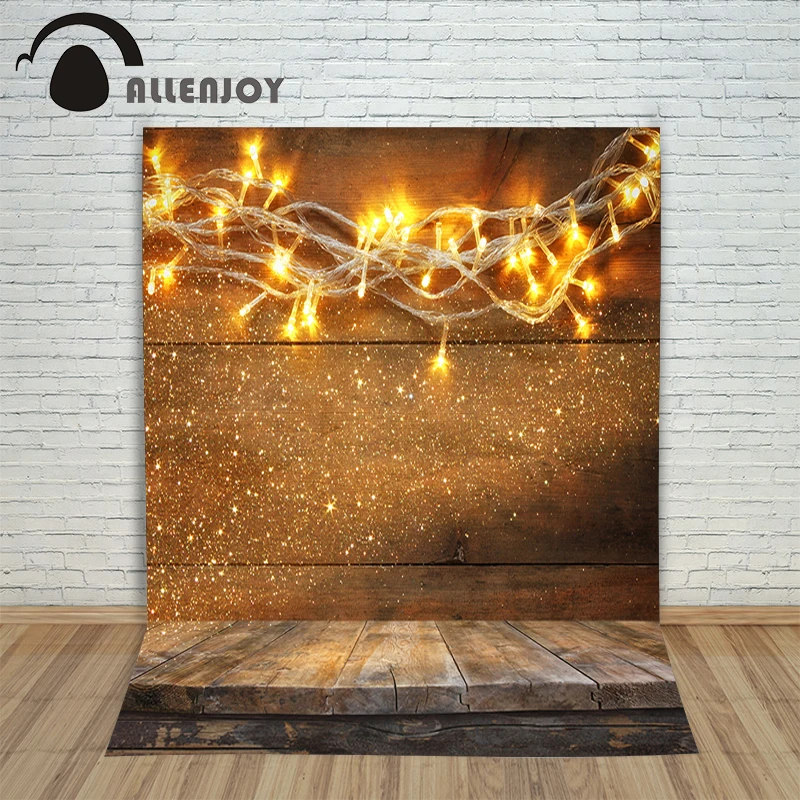 Фон Allenjoy из ткани виниловый рождественский золотой светильник сверкающие