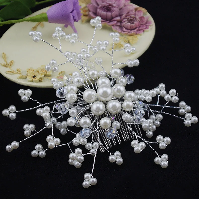 Элегантный барокко Свадебные украшения для волос палочки с жемчугом и