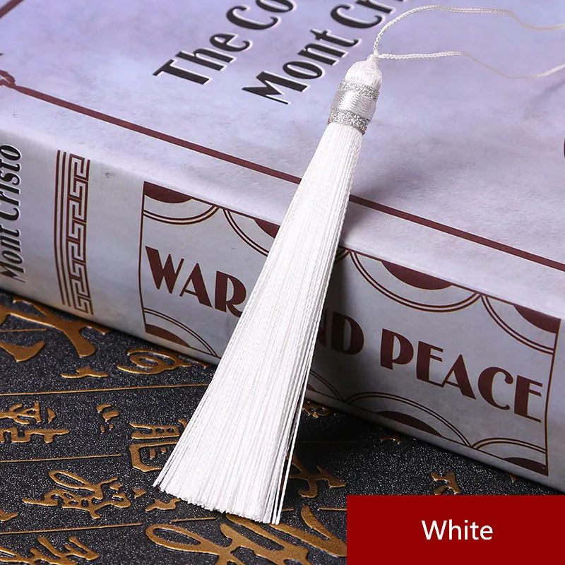 White 10 шт. Многоцветный Длинная тесьма кисточкой домашний текстильный занавес костюмы кулон ленточки DIY Подвески для изготовления украшений Подвески Ремесло кисточки - Цвет: White