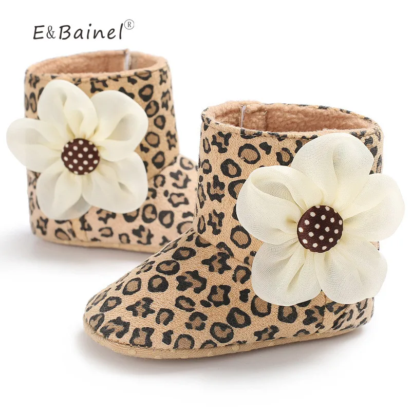 

0-18Months Baby Boot Winter Warm Girls Snow Boots Leopard Soft Sole Newborn Baby Girl Shoes Infant Toddler Baby First Walkers
