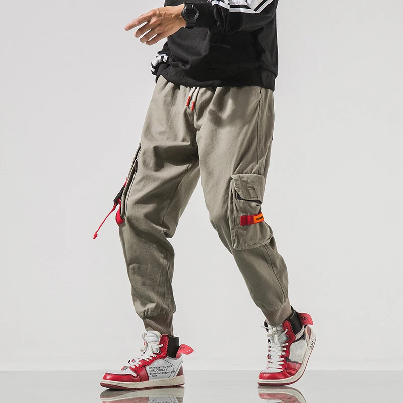 Новые японские мужские модные брюки для досуга брюки-карго в стиле хип-хоп