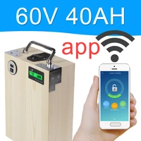 app 60v 40ah electric bike lifepo4 battery pack phone control electric bicycle scooter ebike power 2000w wood