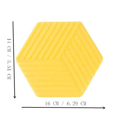 Yellow Mat Утолщенный силиконовый коврик подставка для чашки Нескользящая изоляционная подставка для чаши коврик для чаши сплошной цвет Горячие подставки Подставка держатель для кастрюли кухонные аксессуары - Цвет: Yellow Mat
