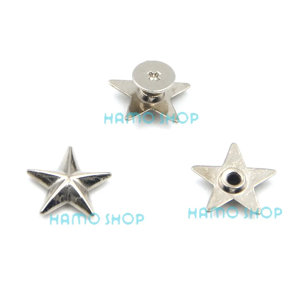 Металлические заклепки со звездами шпильки шипы пуговицы кожевенное ремесло