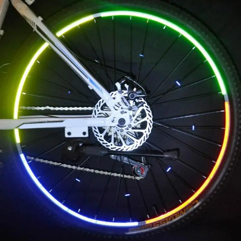 Велосипедный отражатель флуоресцентный MTB велосипедный стикер велосипедный обод светоотражающий стикер s Наклейка аксессуары