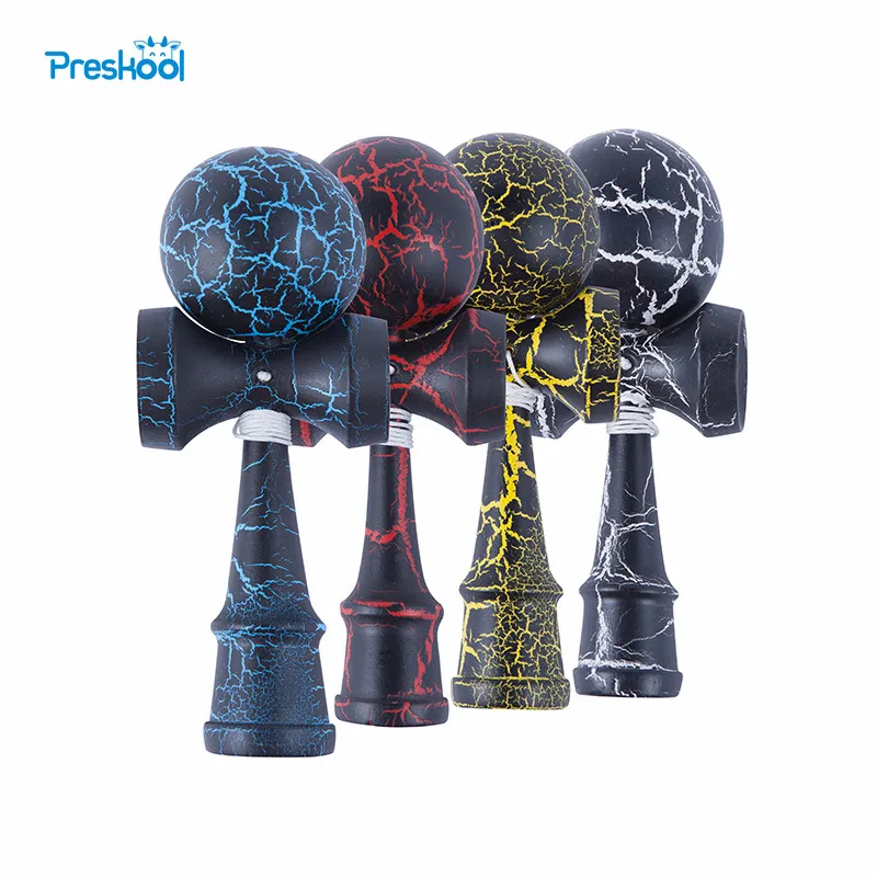 Привлекательная Kendama 18,5 см забавная японская традиционная деревянная игрушка Kendamas мяч красочные ПУ краски деревянные игрушки