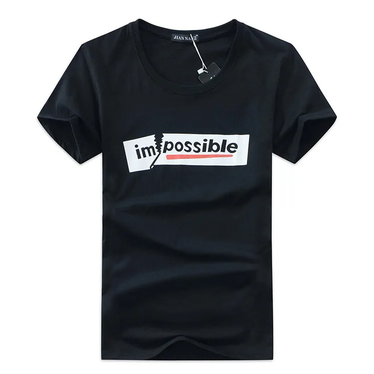 Мужская спортивная футболка с надписью Impossible размеры S 5XL лето 2019 бесплатная