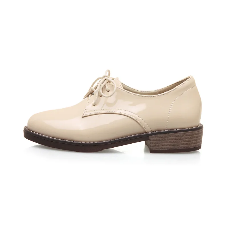 Туфли оксфорды Женские повседневные лоферы на шнуровке Модная обувь с