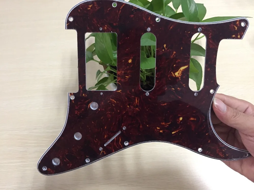 FLEOR 1 набор из 11 отверстий для электрогитары Pickguard SSH HSS гитарная пластина и винты подходят для гитарных деталей Strat, 20 цветов на выбор