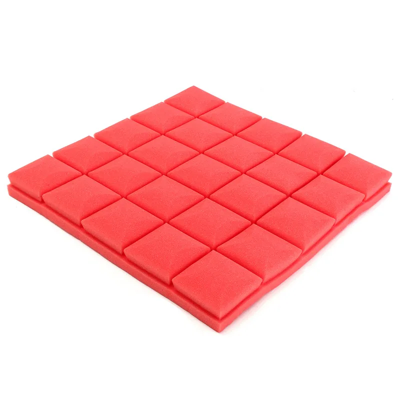 Красный 5Pcs Ticken Acoustic Foam Panel Sound Treatment Stop Noise Absorption Sponge Tiles Studio KTV Drum Room Soundproofing Padding - Цвет: Красный