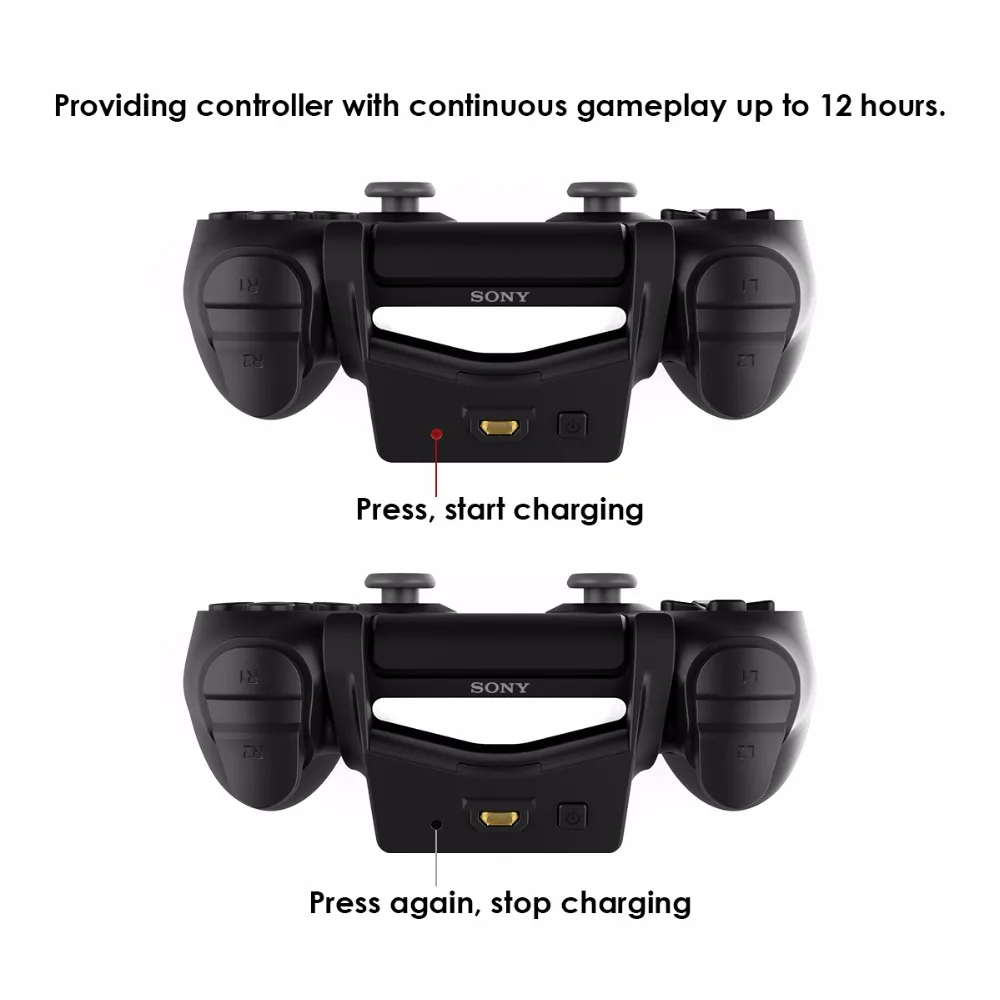 GameSir Аккумулятор для контроллера PS4 W60P192 W60P193, геймпад Расширенный батарейный блок и зарядный кабель для Playstation 4