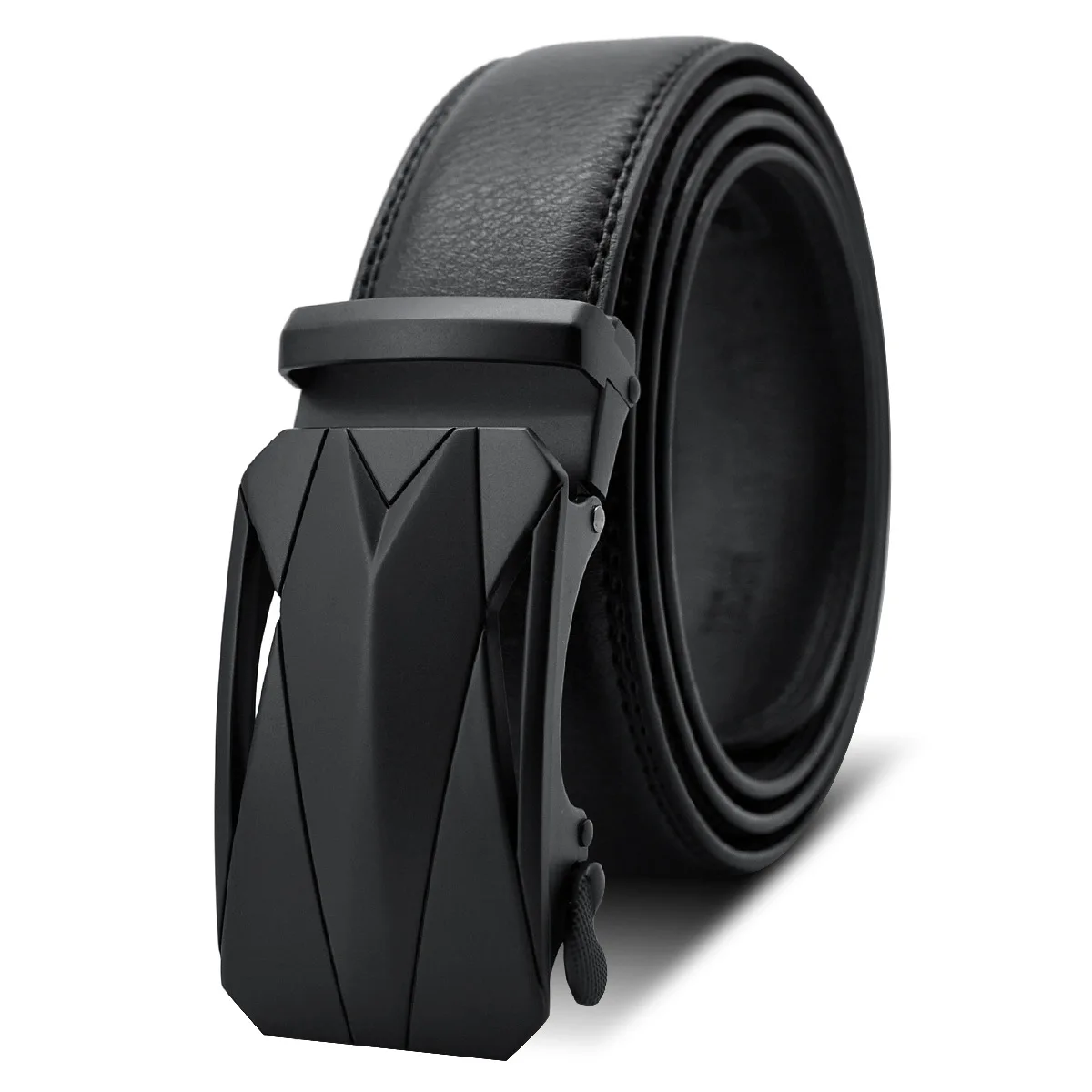 Ремень мужской из натуральной кожи тонкий черный эластичный пояс воловьей