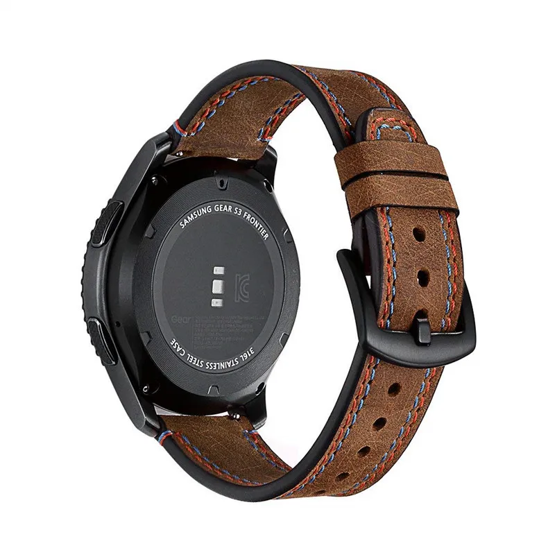 Galaxy Watch 46 мм ремешок для samsung gear S3 Frontier amazfit ремешок Bip натуральная кожа 22 мм ремешок для часов браслет ремешок для часов S 3 46
