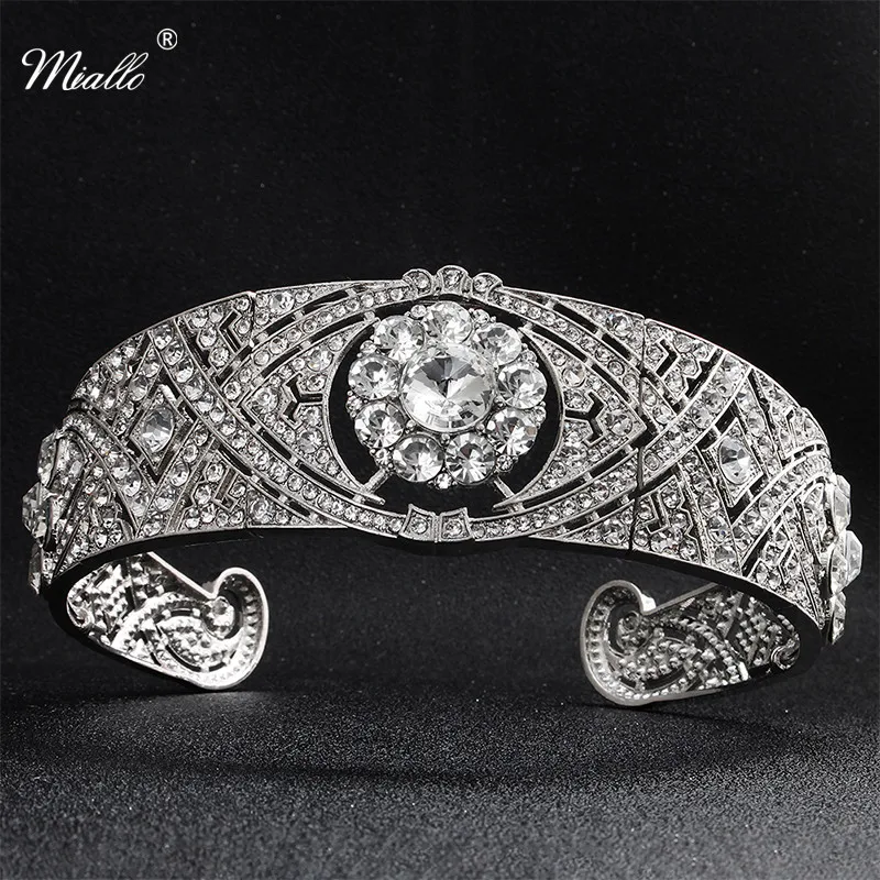 

Miallo Luxury Princess Wedding Tiaras and Crowns Fashion Bridal Hair Accessories Jewelry Headpiece Two Sizes for Women Girl