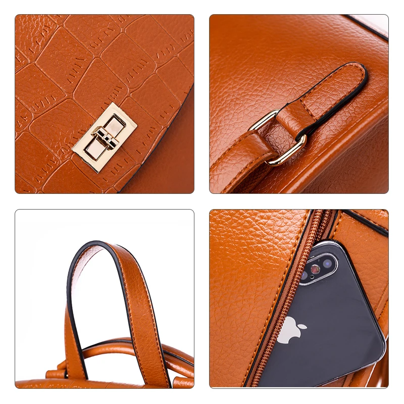 Женский рюкзак с крокодиловым узором высококачественный из искусственной кожи