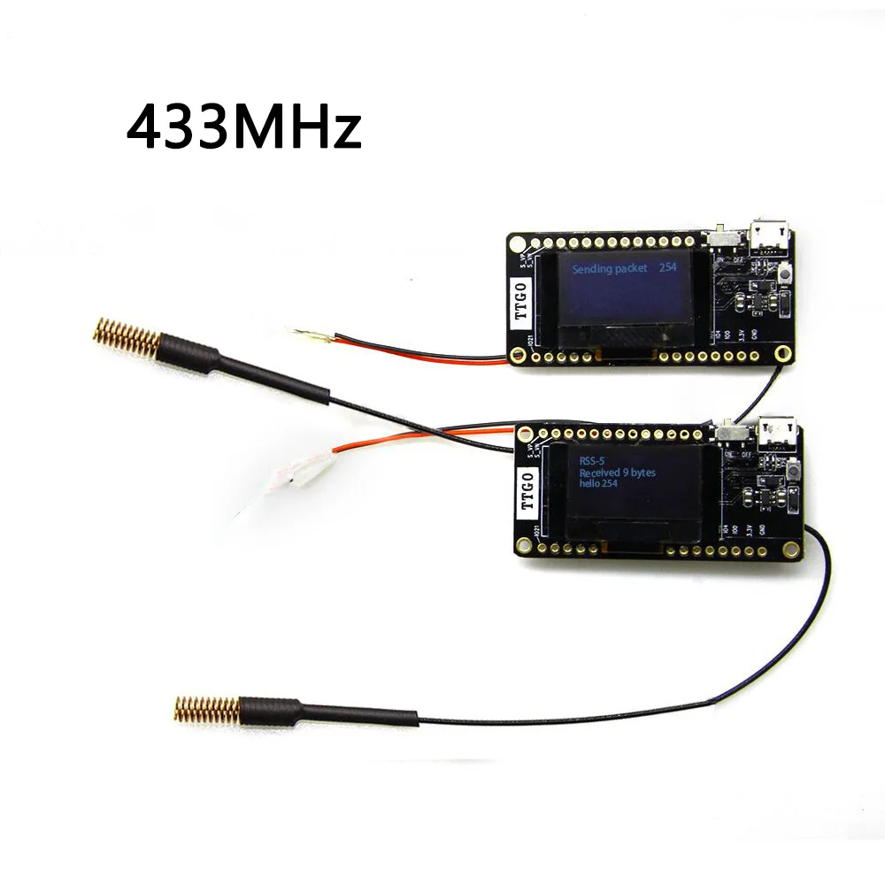 2 шт./партия TTGO LORA32 V2.0 868/915Mhz ESP32 LoRa OLED 0,96 дюймов синий дисплей sd-карта ESP-32 Wi-Fi модуль Bluetooth - Цвет: 433MHZ