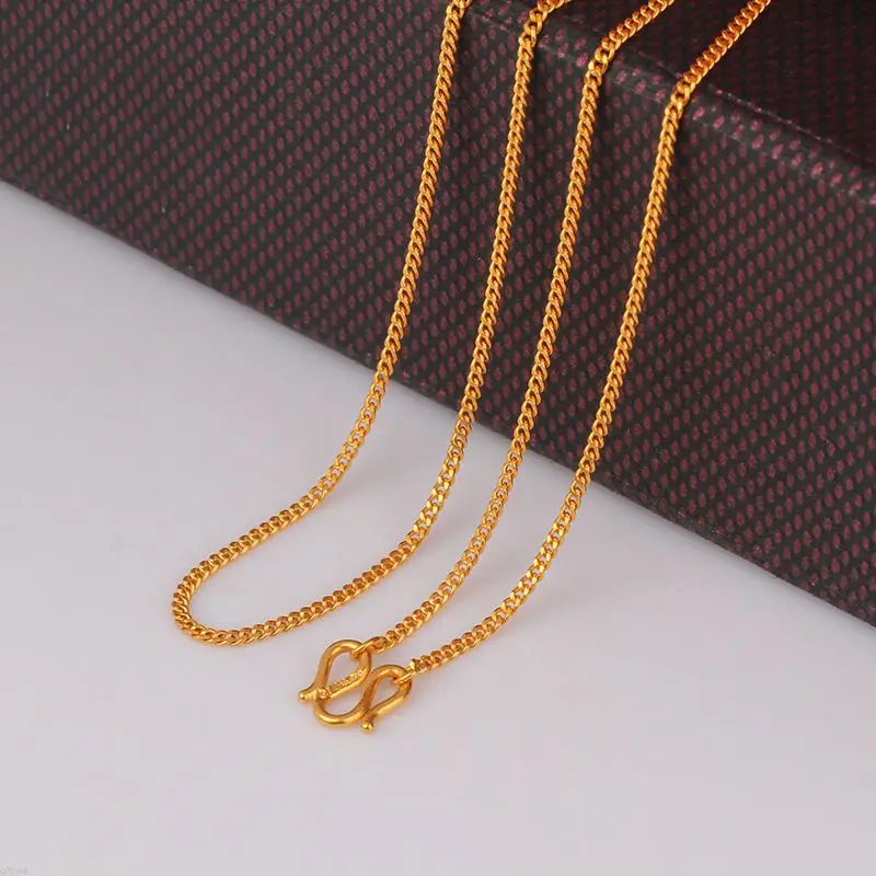 Fine Pure 999 24K цепочка из желтого золота женское сплошное ожерелье панцирного