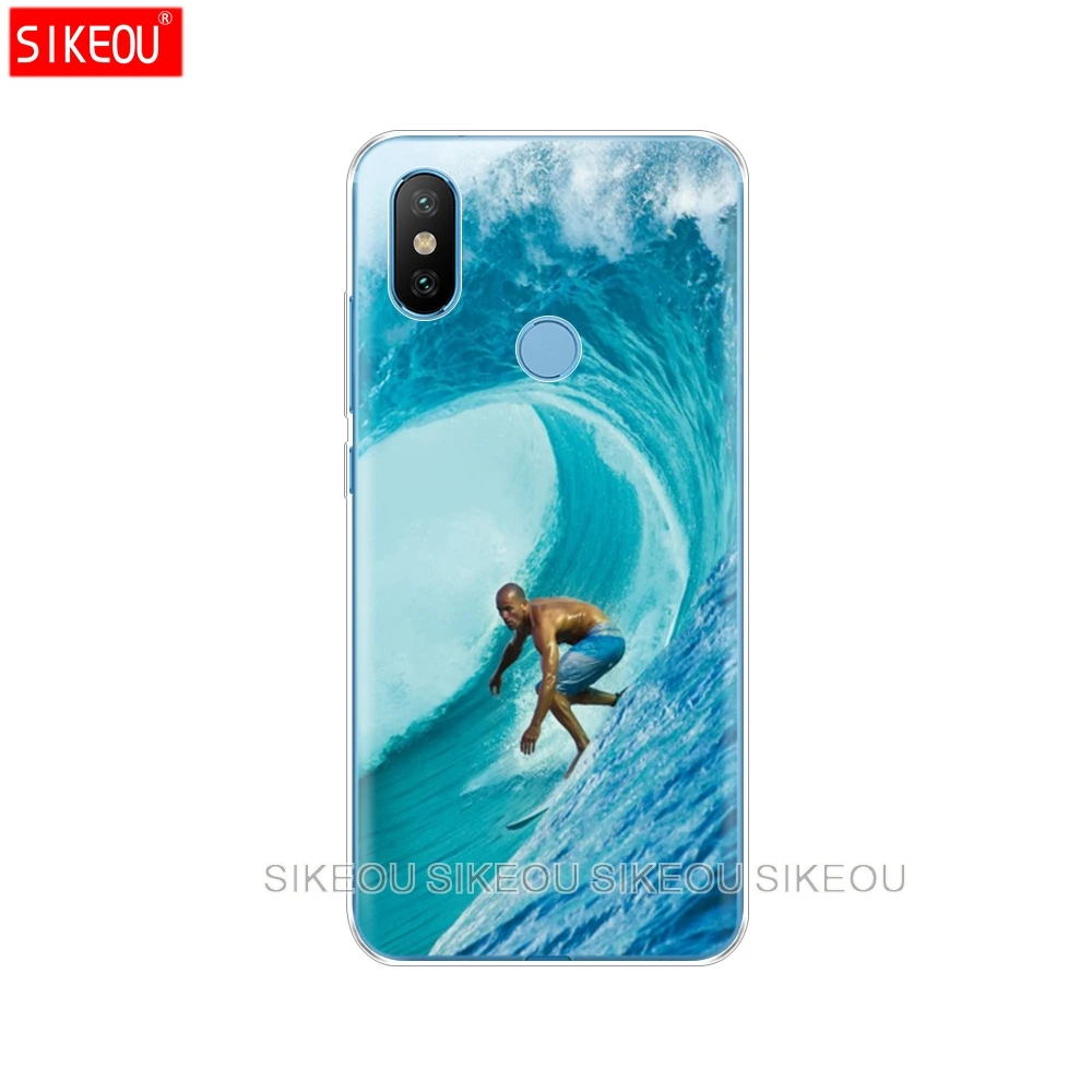 Силиконовый чехол для Xiaomi Mi 8 8SE A1 A2 5 5S 5X 6 Mi5 MI6 NOTE 3 MAX Mix 2 2S с морской волной серфинга
