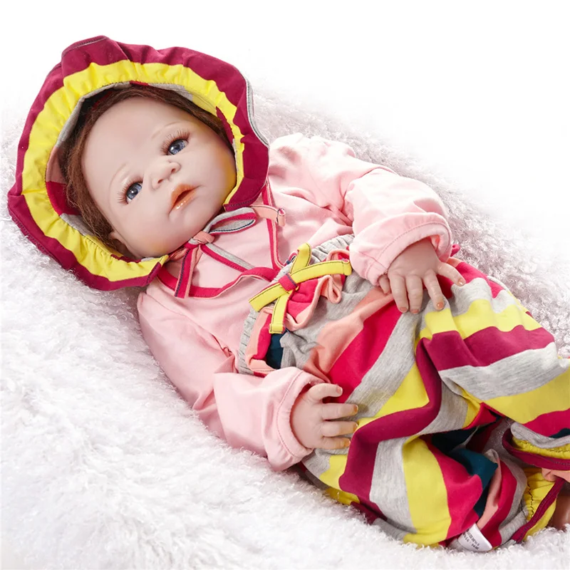 Силиконовые возрождается Куклы ребенка BJD с большим Средства ухода для век