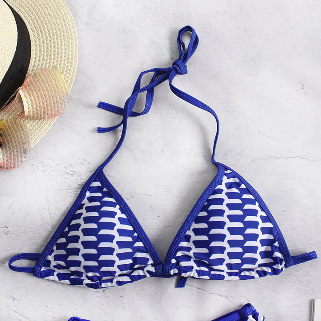 2019 сексуальный бикини с высокой талией женский купальник клетчатый винтажный