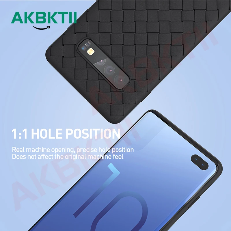 AKBKTII Роскошная решетка ткачество чехол для samsung s10 plus телефона a7 2018 S8 S9 супер
