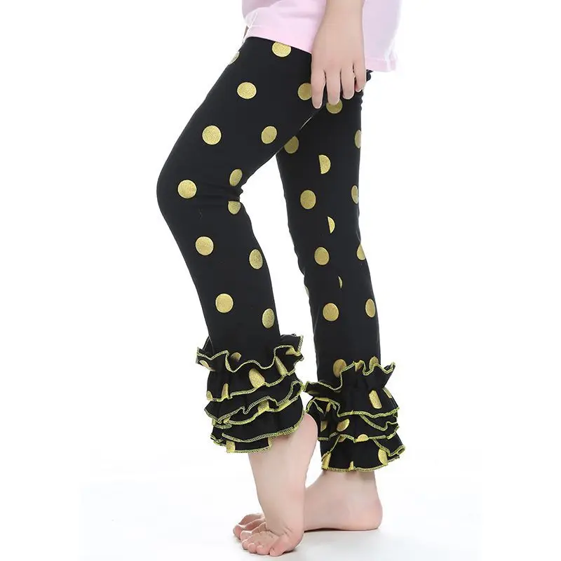 Оптовая продажа 10 шт./лот колготки для девочек мятно золотого цвета в горошек с