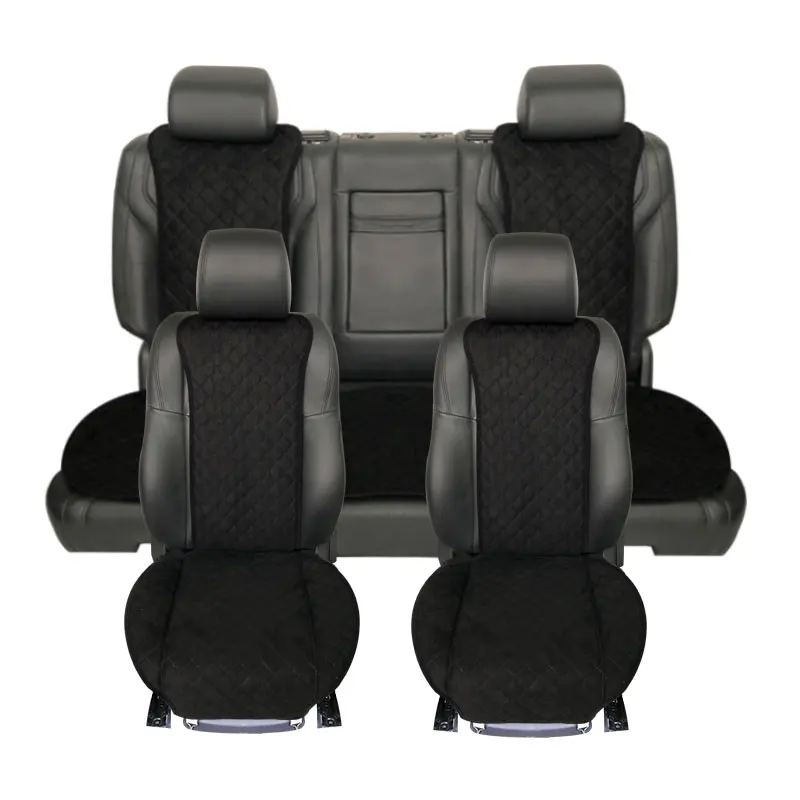 Black 2pcs front AUTOROWN Универсальные чехлы из алькантары Аксессуары в автомобиль Накидка на сиденье автомобиля Алькантара чехлы для автомобиля Четыре сезона Накидки для Toyota, Subaru, Honda Защищают салон от потертостей и износа - Название цвета: Black 2pcs front