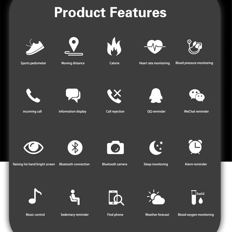 Смарт-браслет R16 Android IOS пульсометр монитор сна кровяное давление фитнес-трекер