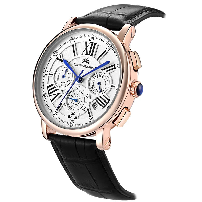 Кристофер Бейли Календарь Золотой Стали Классический Кожаный Ремешок Бизнес