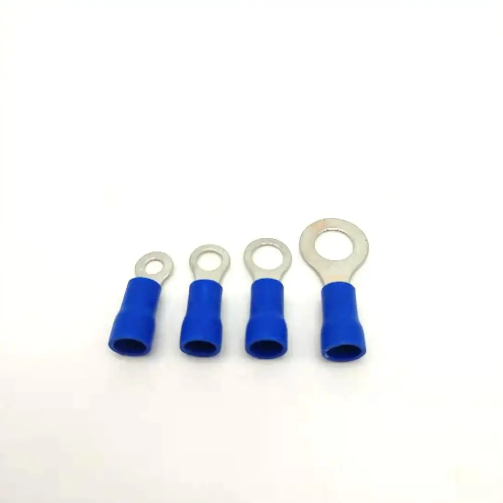 Blue 100 шт. RV1.25-3.5/2-3,5/5-3,5 изолированный Кольцевой терминал Электрический обжимной разъем для проводов AWG 22-16 - Цвет: Blue